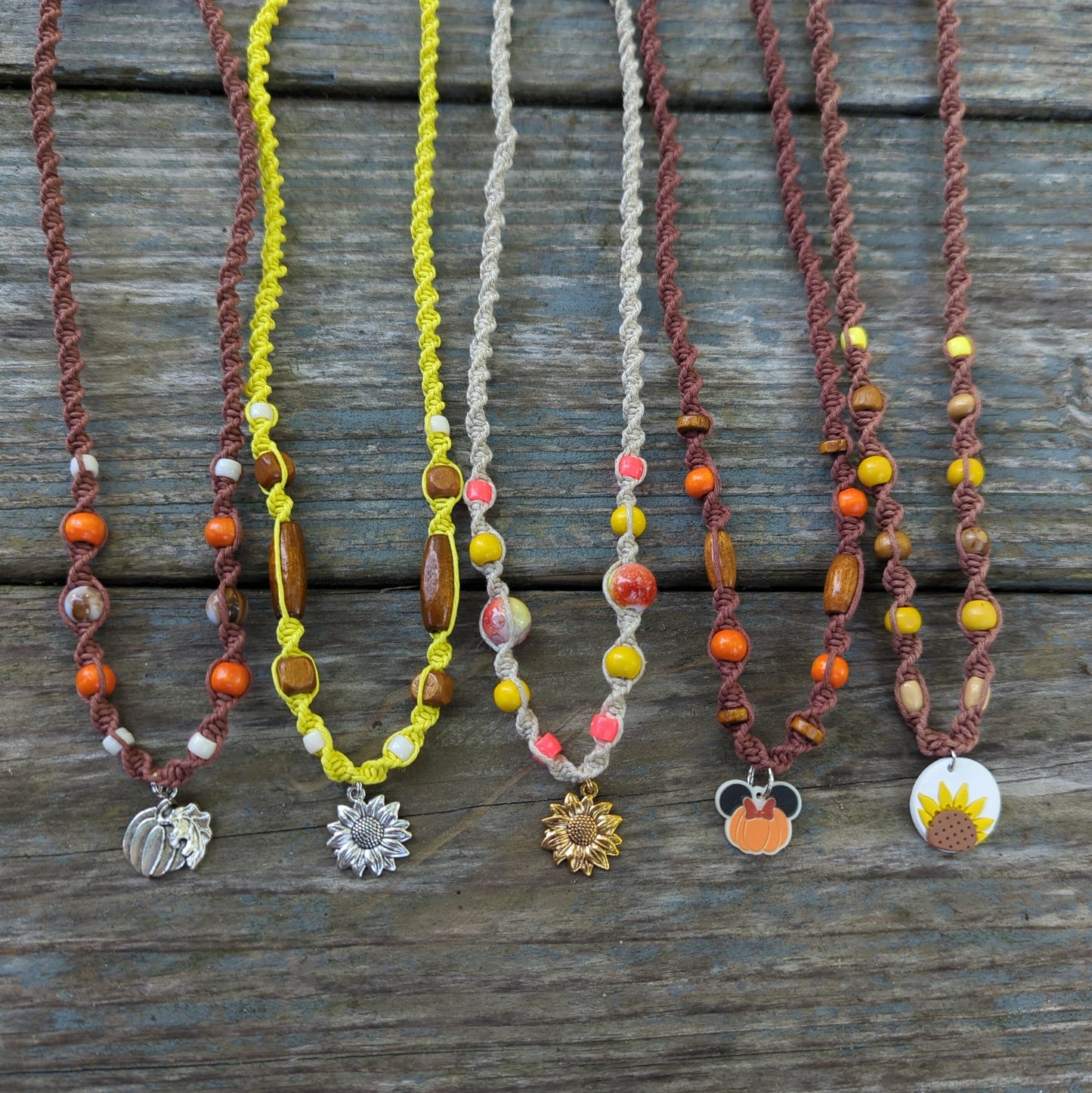 Fall Autumn Hemp Necklaces