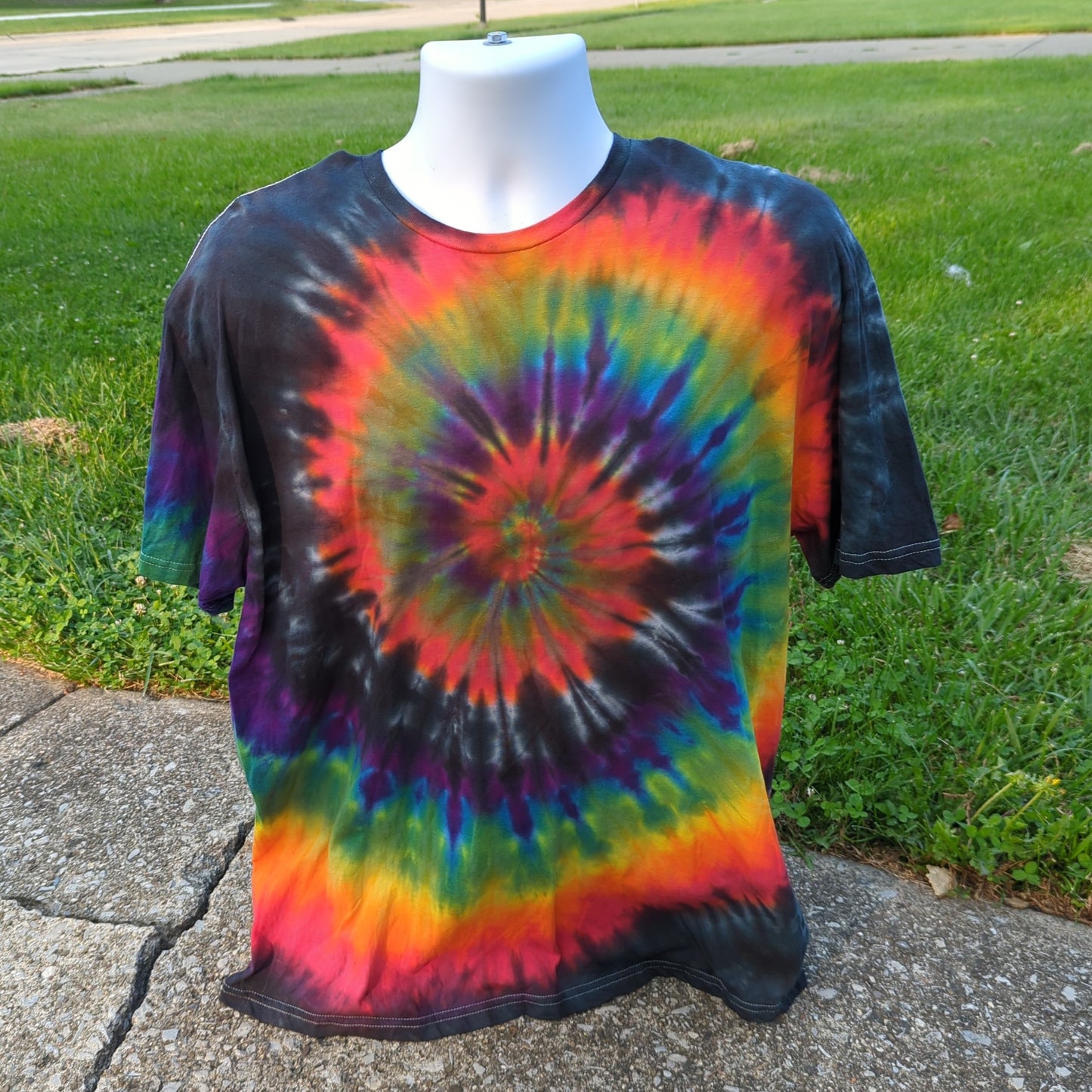 Black Rainbow Spiral Tie Dye