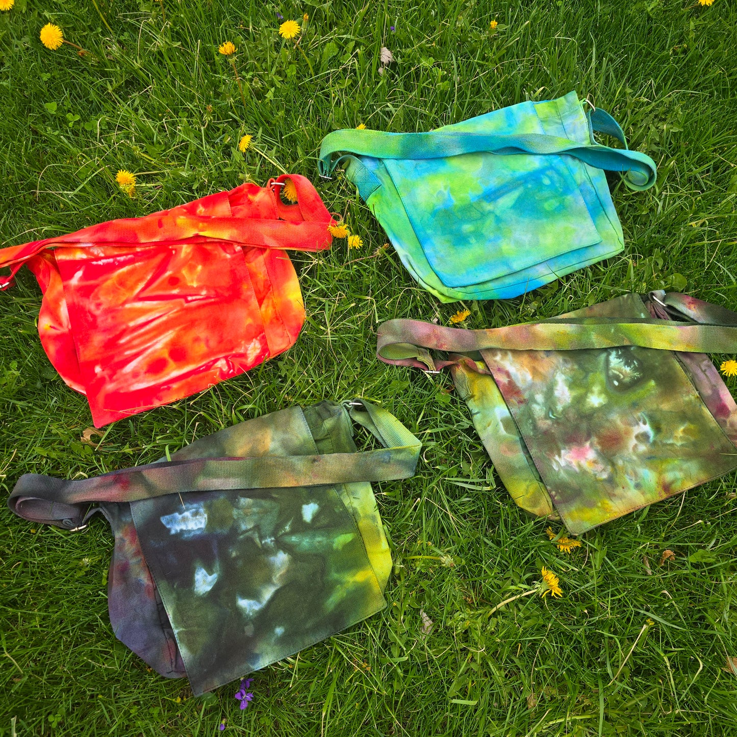 Messenger Bag Purses Ice Dyed - Multiple Color Choices