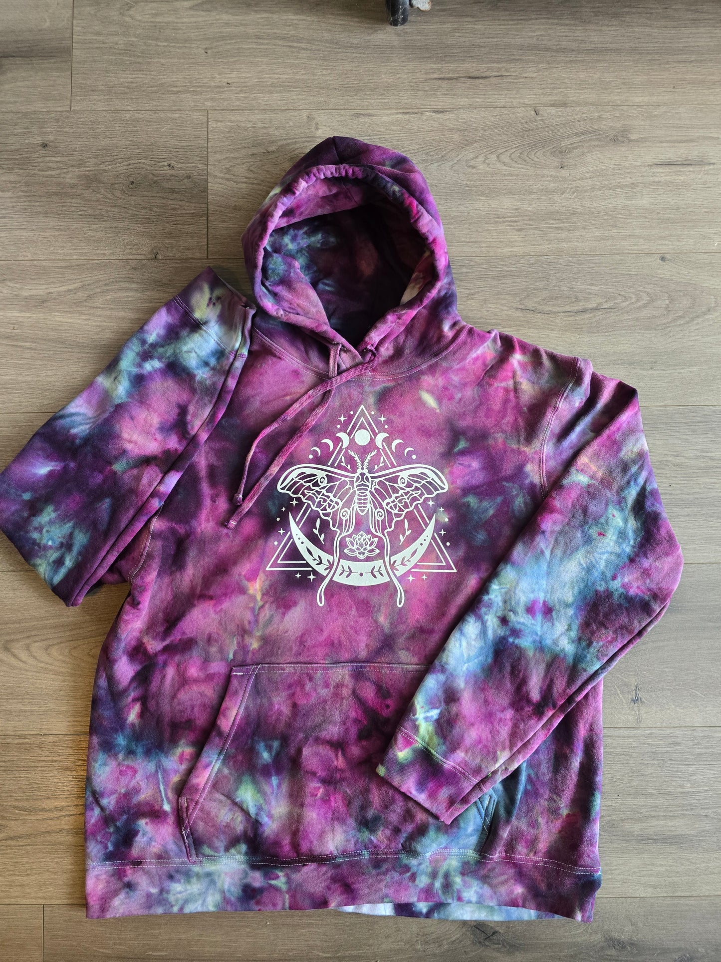 Glow in the Dark Woodland Purple Moth Ice Dye Adult