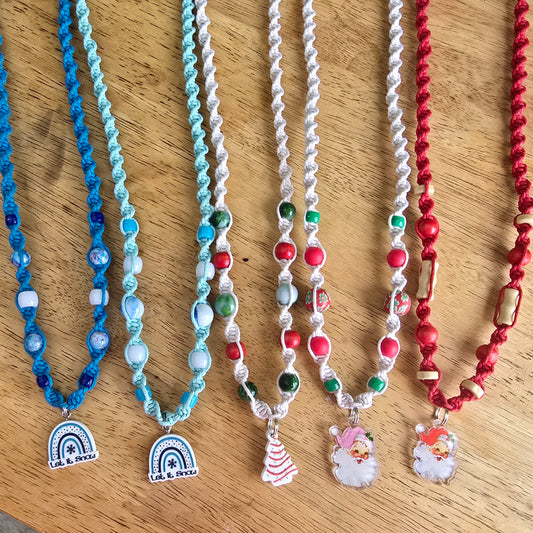 Holiday Christmas Hemp Bracelets and Necklaces