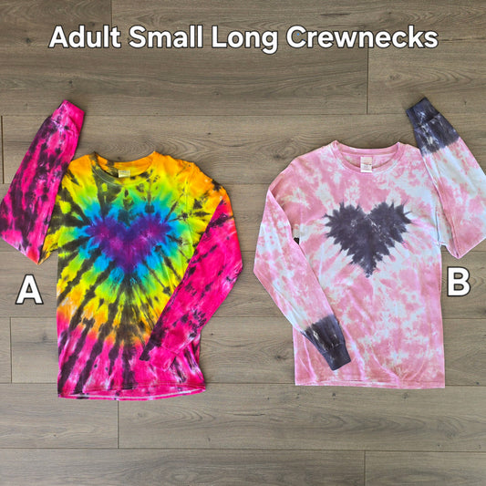 One of a Kind Ready to Ship Adult Long Sleeve Crewnecks and Lightweight Hoodies