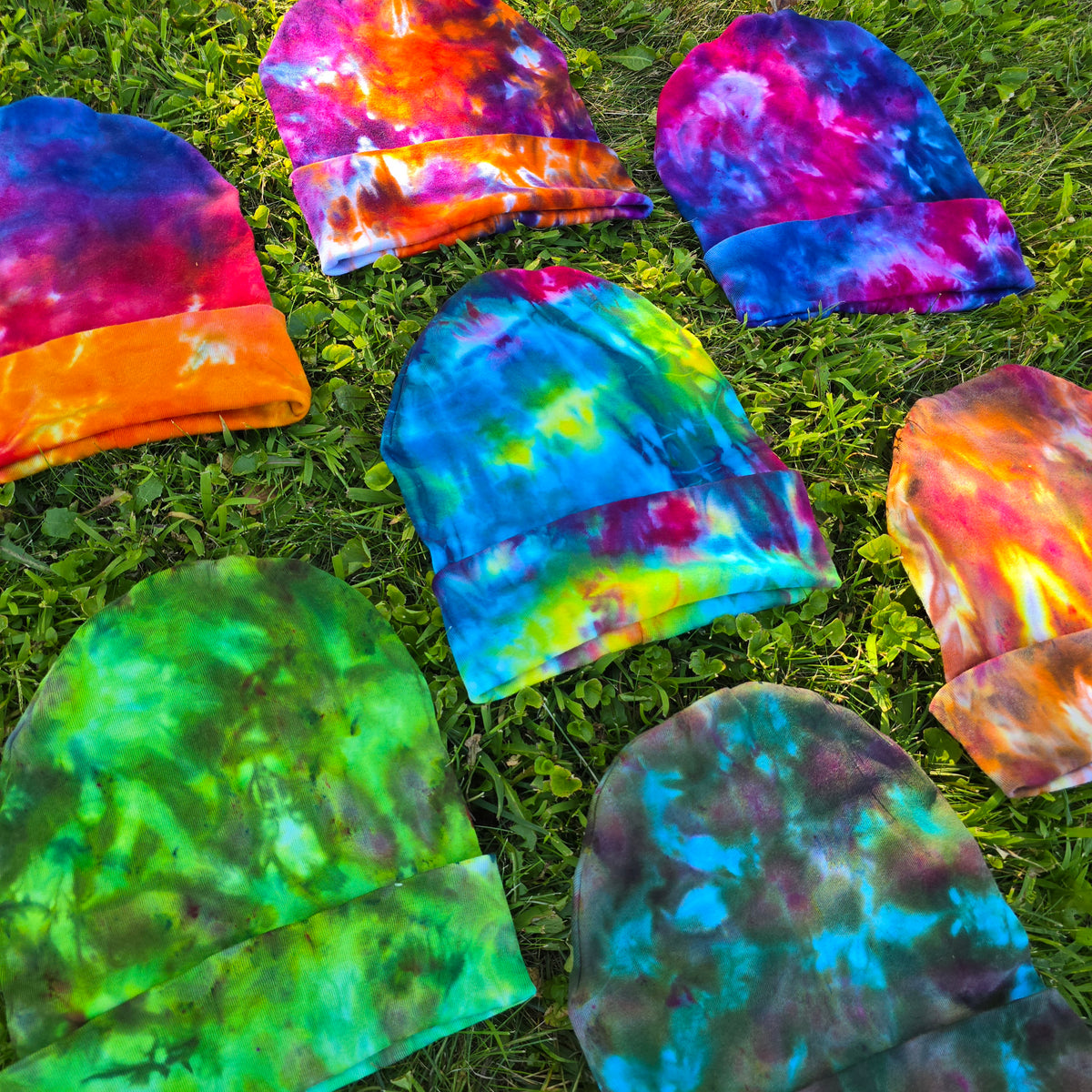 Tie Dye Ice Dyed Beanie Hats - Adult Unisex