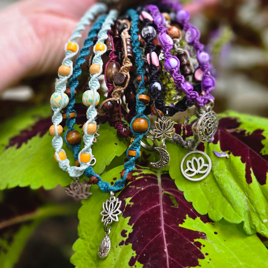 Lotus Om Yoga Hemp Necklaces