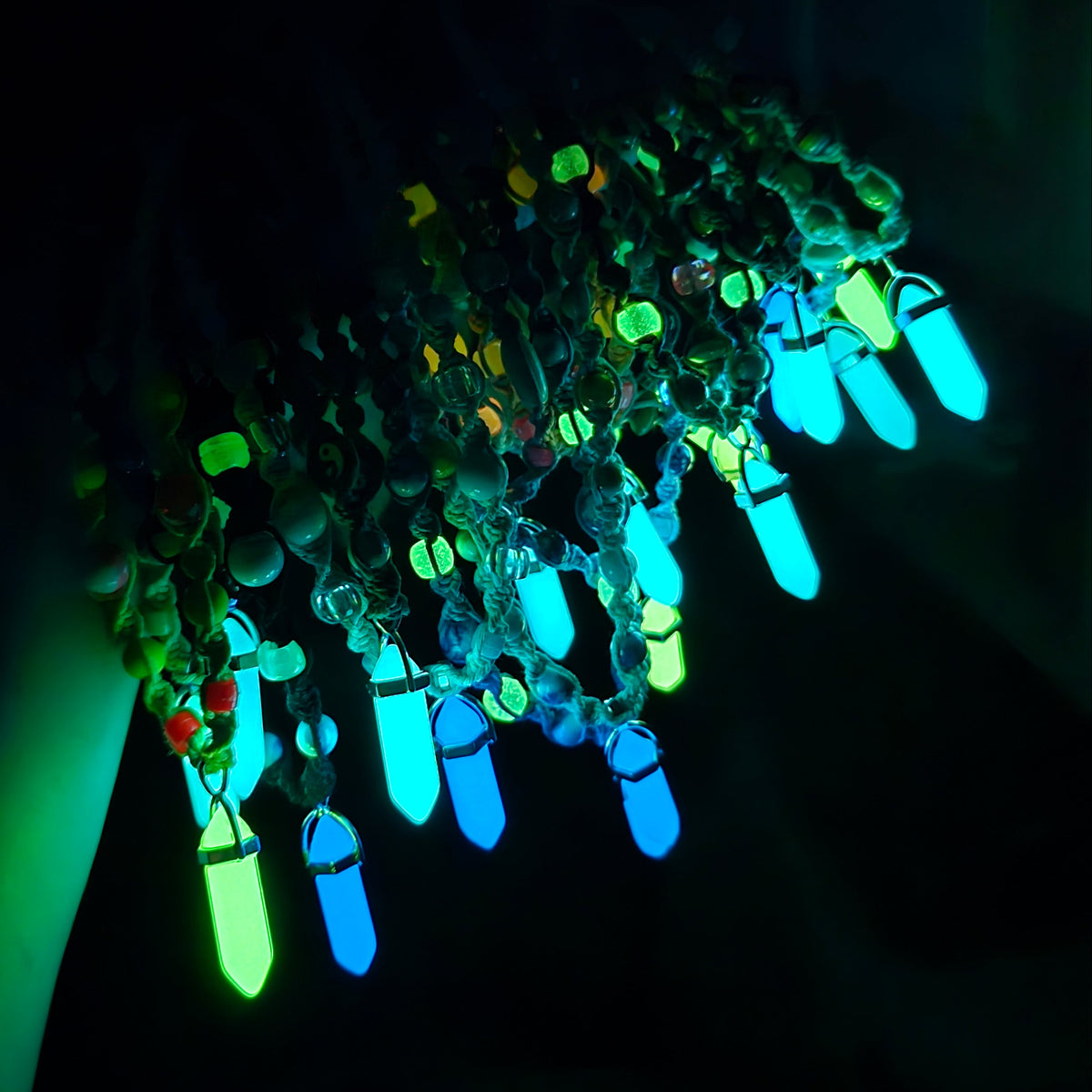 Glow in the Dark Hemp Necklaces