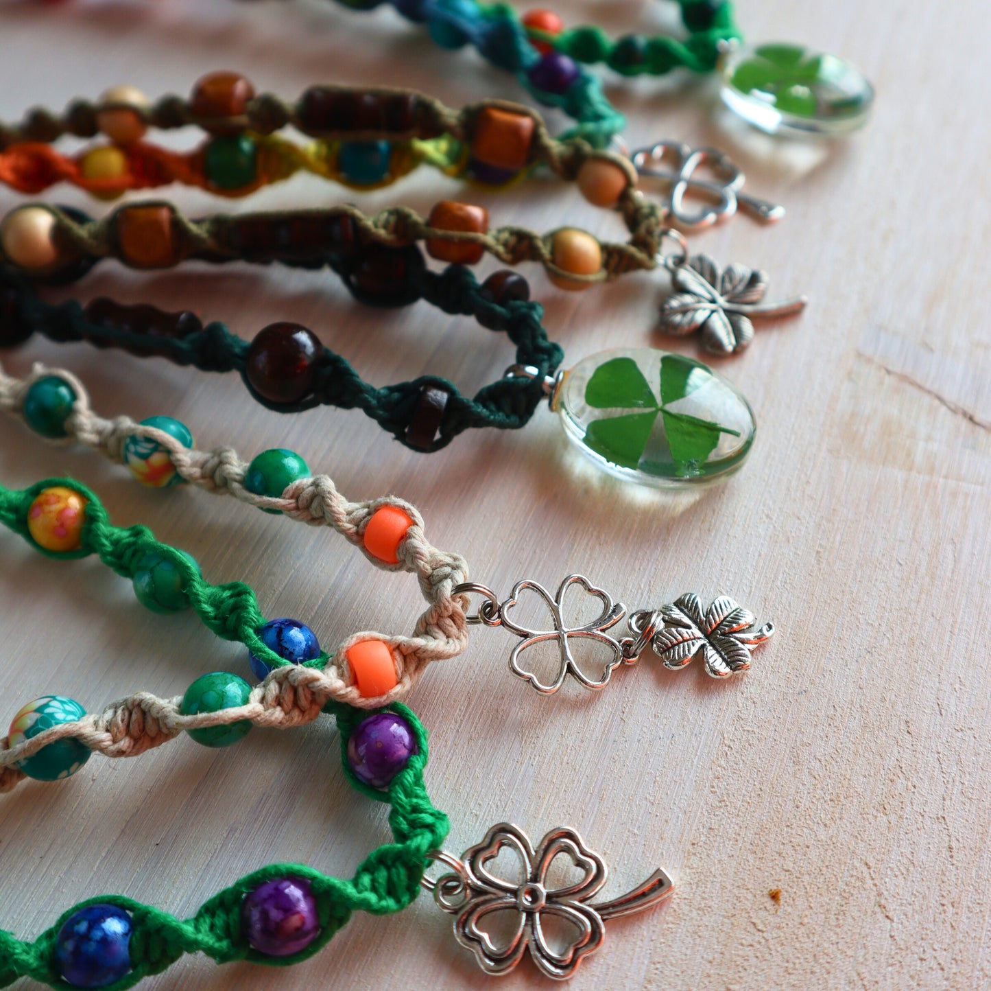 Lucky Shamrock Hemp Necklaces