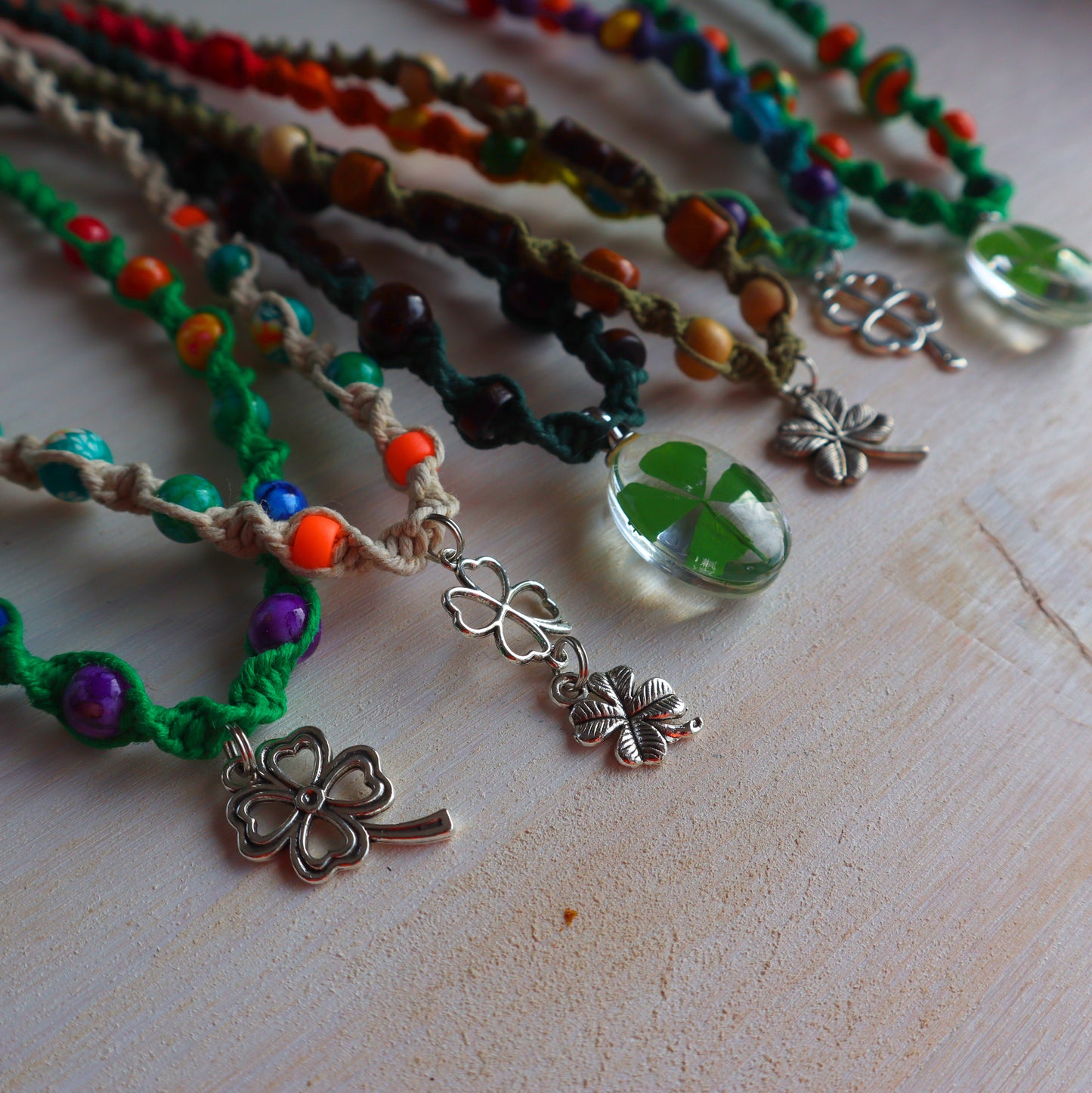 Lucky Shamrock Hemp Necklaces