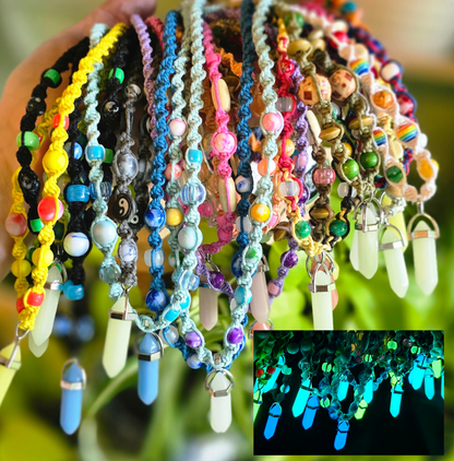 Glow in the Dark Hemp Necklaces