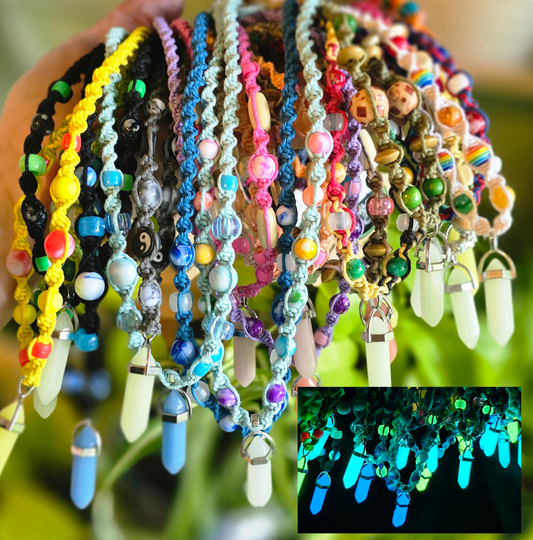 Glow in the Dark Hemp Necklaces