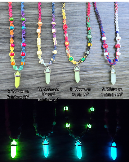 Glow in the Dark Hemp Necklaces