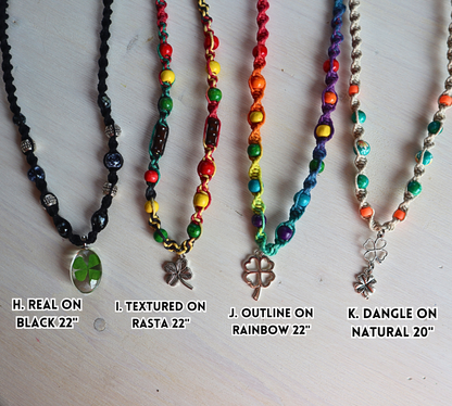 Lucky Shamrock Hemp Necklaces