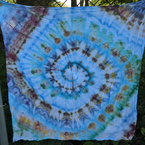 Aqua Ice Spiral 28"x28" Tapestry