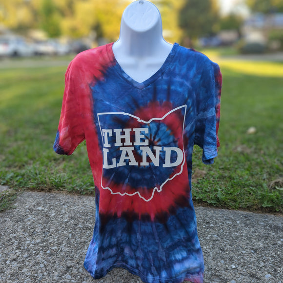 The Land Blue & Red Ice Dye Adult (Multiple Shirt Style Options)