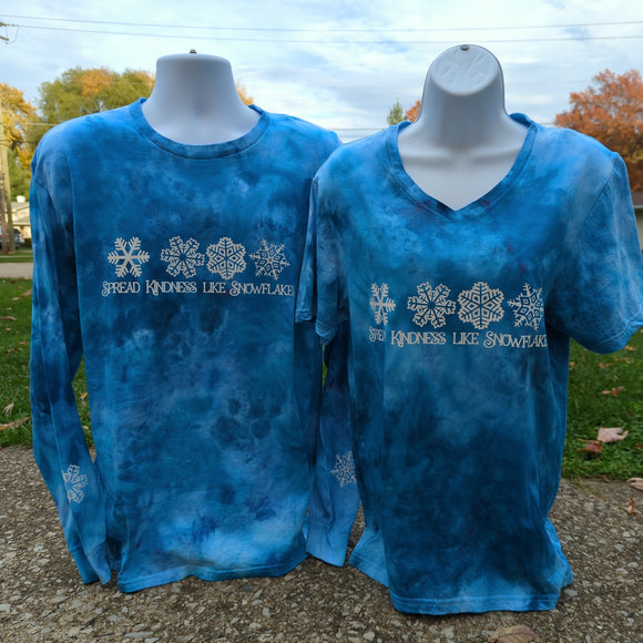 Spread Kindness Like Snowflakes Adult Ice Dye (Multiple Shirt Styles)