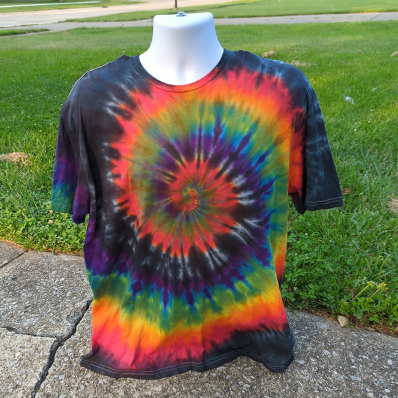 Black Rainbow Spiral Adult (Multiple Shirt Styles)