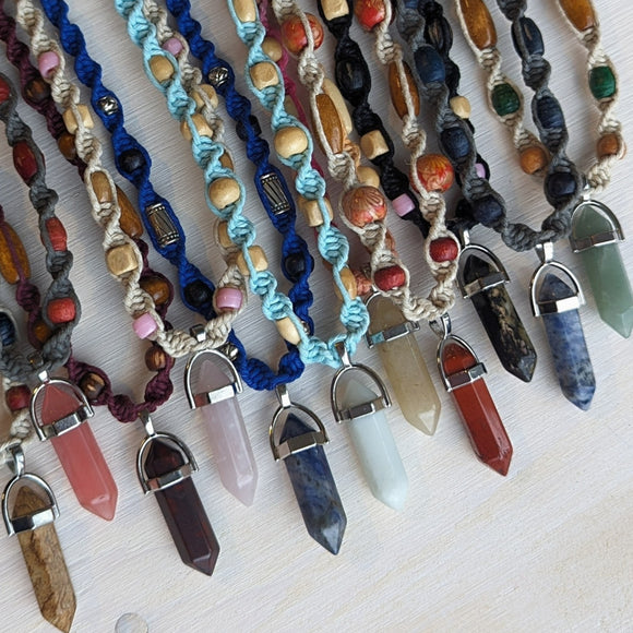 Gemstone Hemp Necklaces