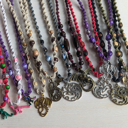 Dragon & Dino Hemp Necklaces