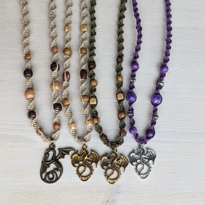 Dragon & Dino Hemp Necklaces