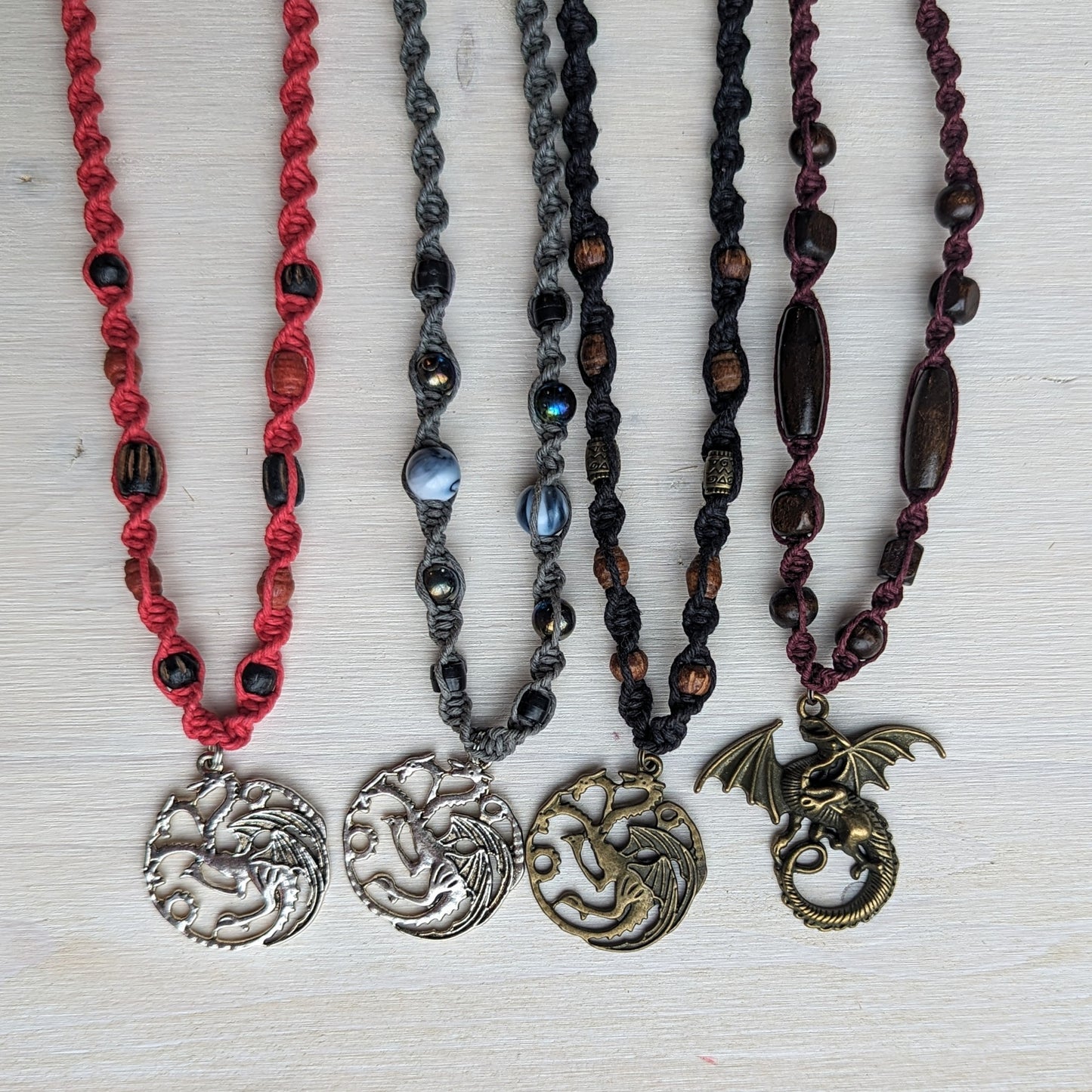 Dragon & Dino Hemp Necklaces