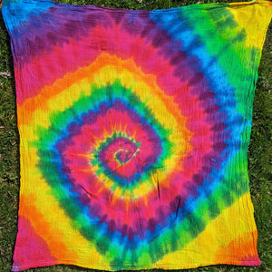 Rainbow Spiral 28"x28" Tapestry