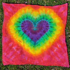 Rainbow Heart 28"x28" Tapestry
