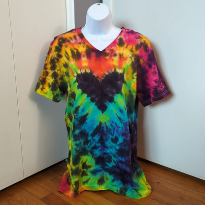Black Rainbow Crinkle Heart