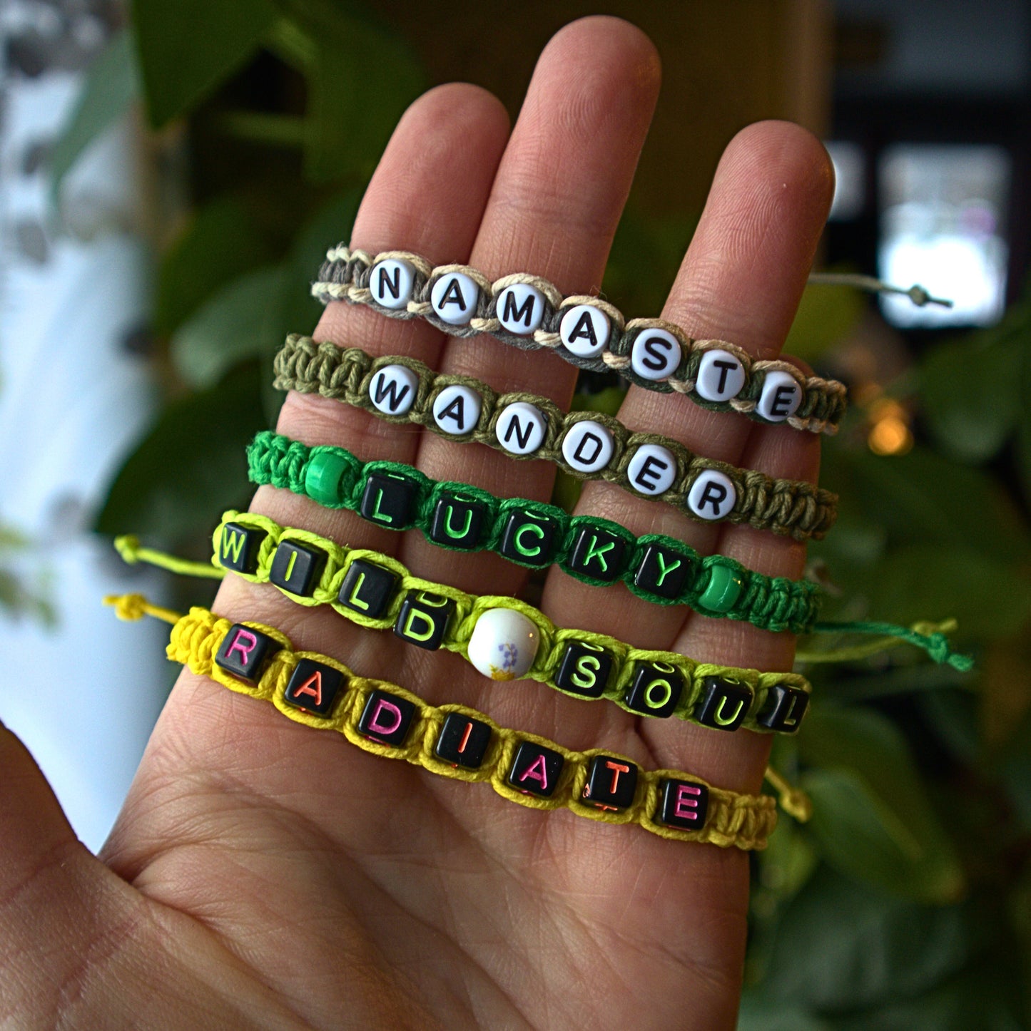 Inspirational Word Hemp Bracelets