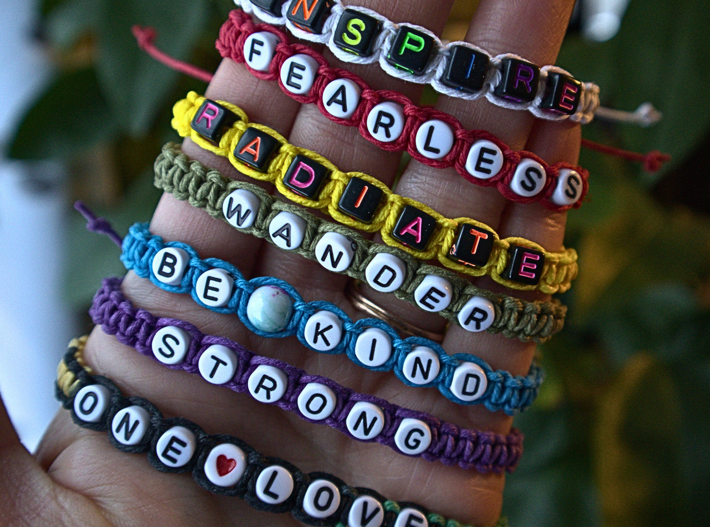 Inspirational Word Hemp Bracelets