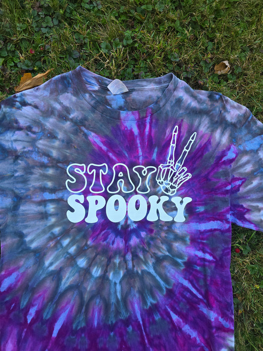 Glow in the Dark Stay Spooky Adult Ice Dye