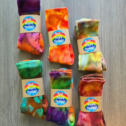 Fall & Halloween Tie Dye Ice Dyed Socks - Adult Unisex
