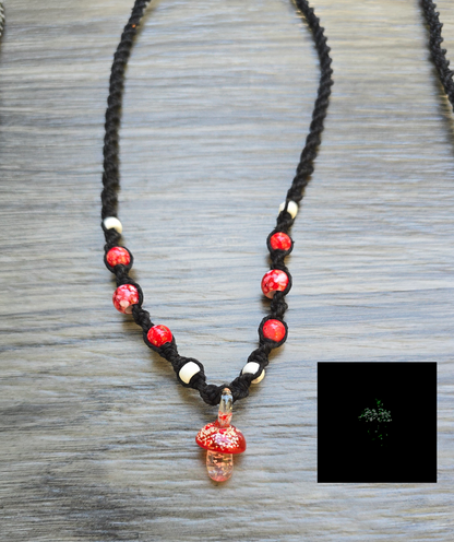 Glass Glow in the Dark Hemp Necklaces