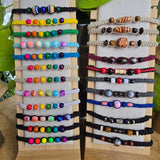 Rainbow and Neutral Hemp Bracelets