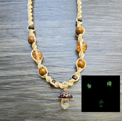 Glass Glow in the Dark Hemp Necklaces