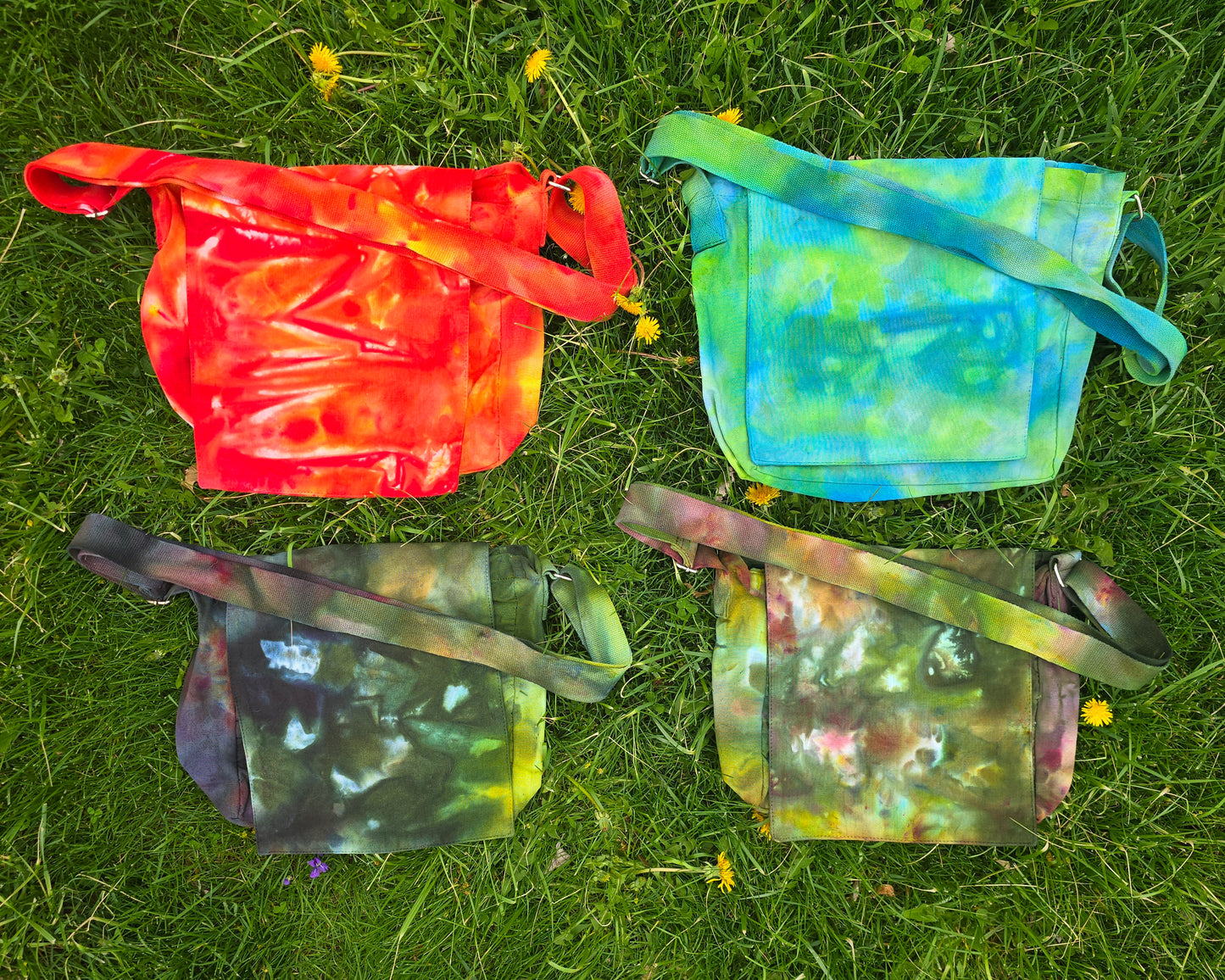Messenger Bag Purses Ice Dyed - Multiple Color Choices