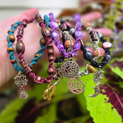 Lotus Om Yoga Hemp Necklaces