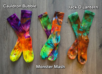 Fall & Halloween Tie Dye Ice Dyed Socks - Adult Unisex