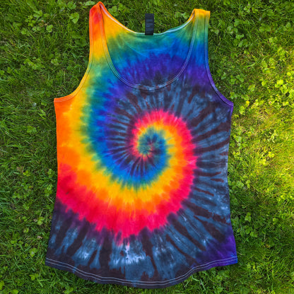 Black Rainbow Spiral Tie Dye