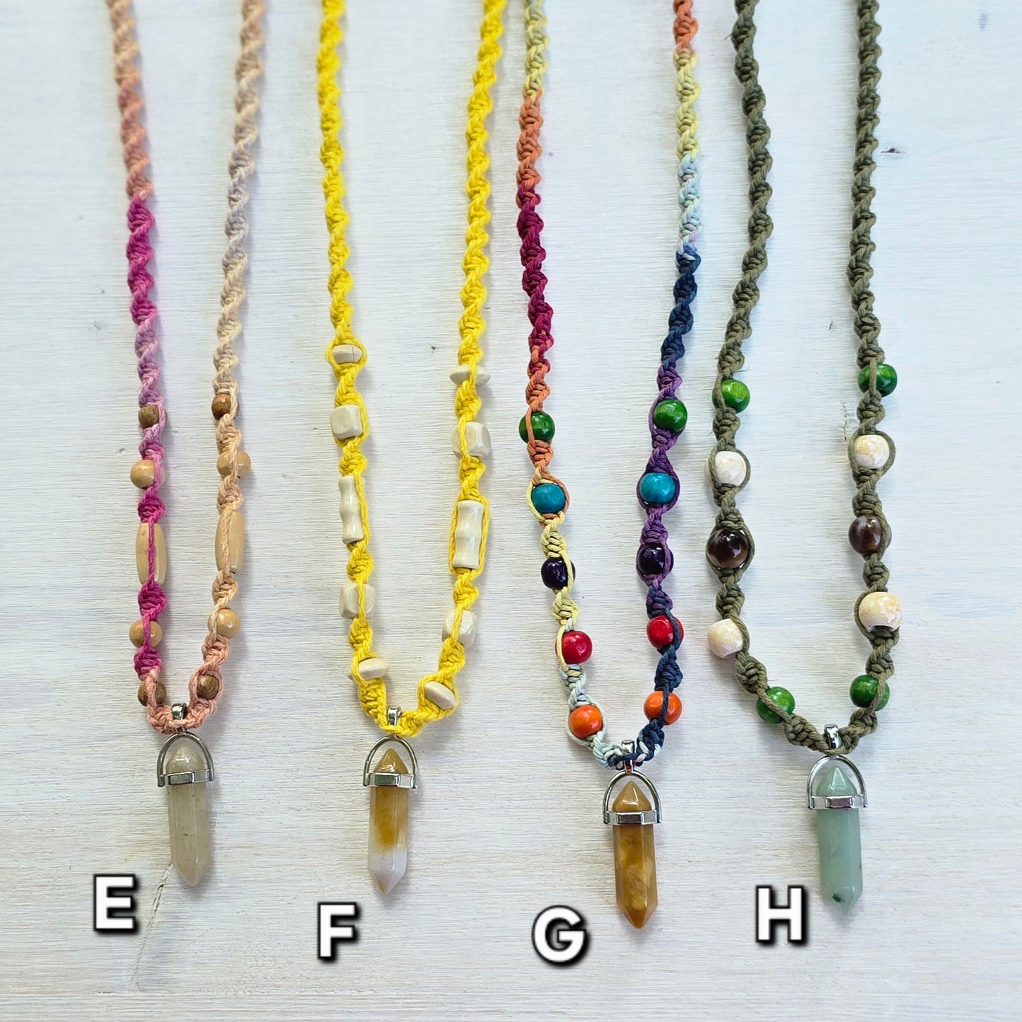 Gemstone Hemp Necklaces