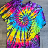 Black Rainbow Firework Spiral Adult (Multiple Shirt Styles)