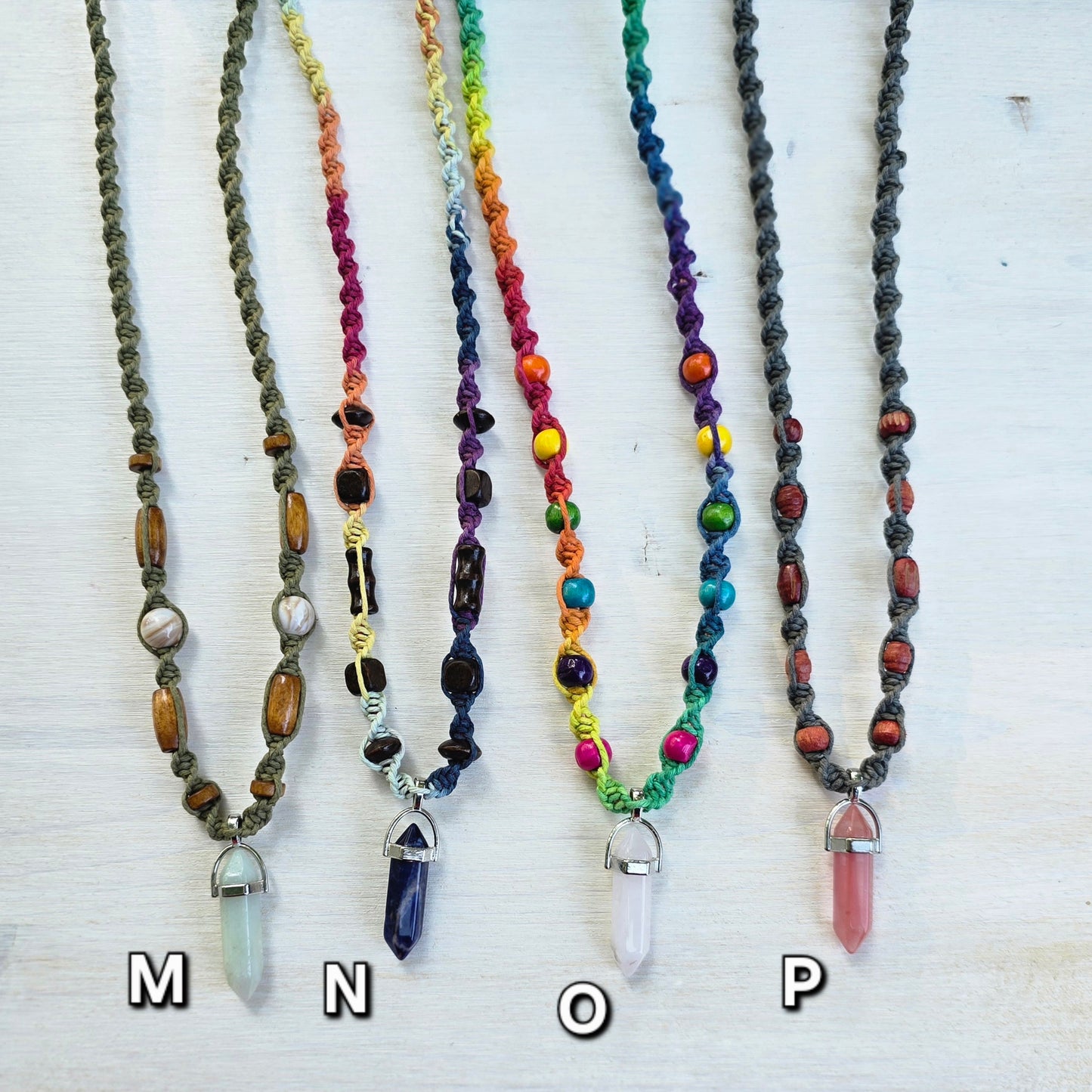 Gemstone Hemp Necklaces