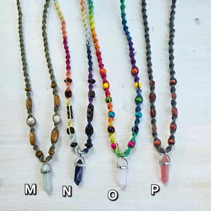 Gemstone Hemp Necklaces