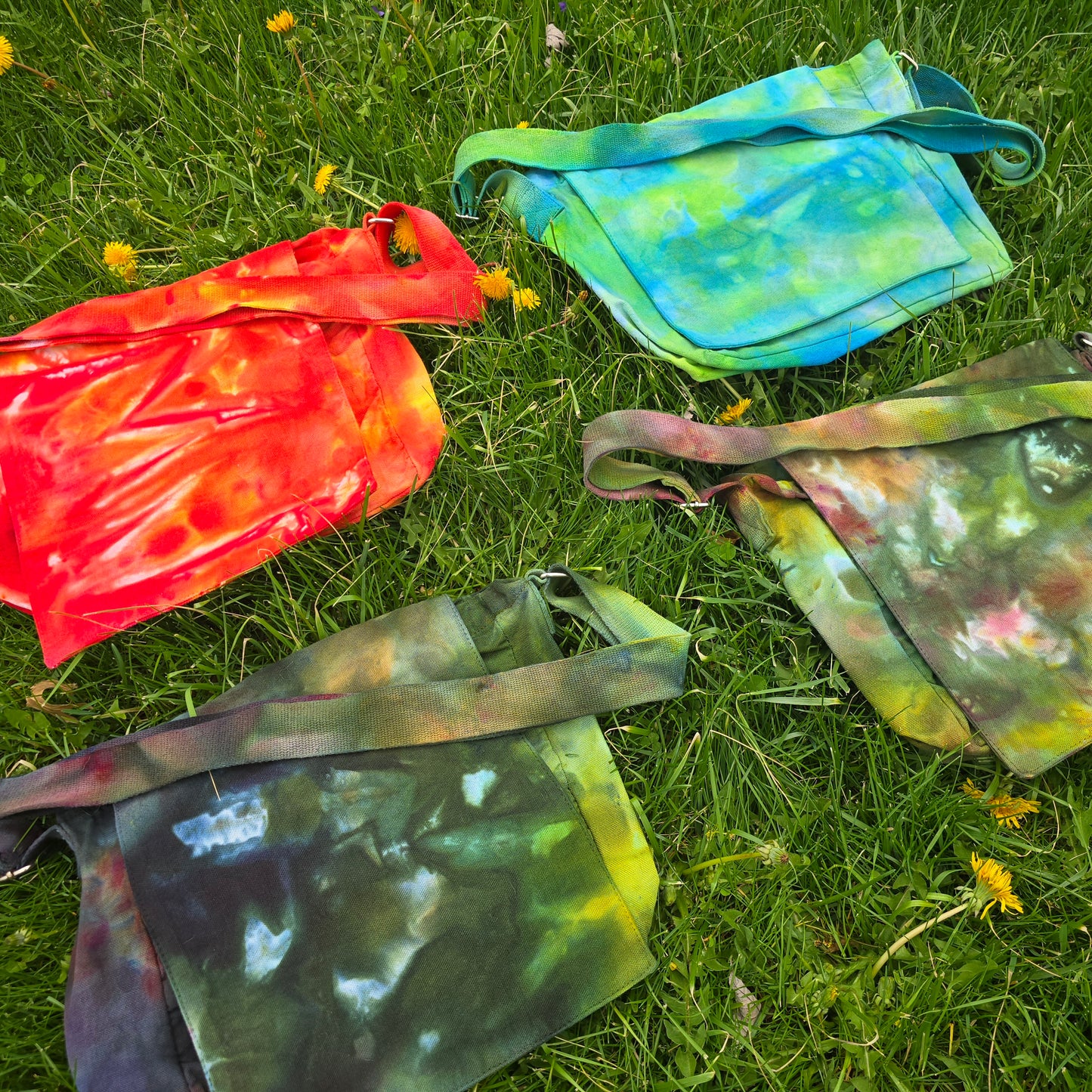 Messenger Bag Purses Ice Dyed - Multiple Color Choices