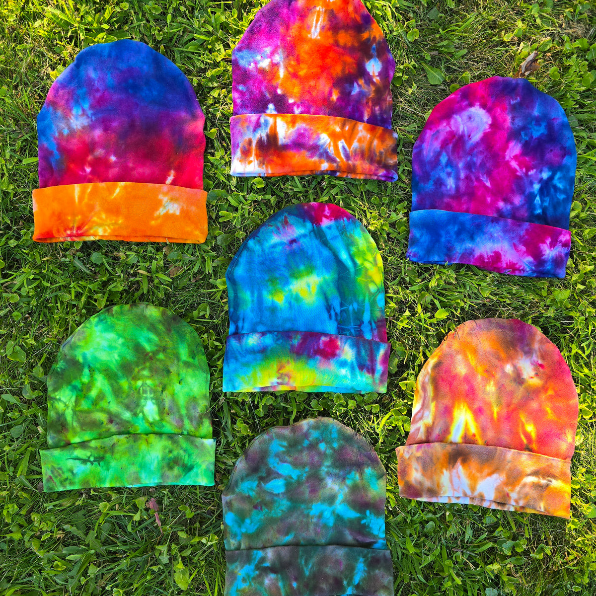Tie Dye Ice Dyed Beanie Hats - Adult Unisex