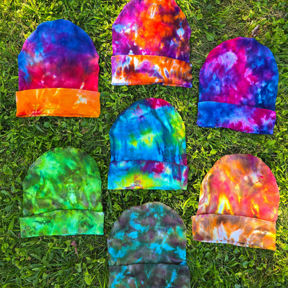 Tie Dye Ice Dyed Beanie Hats - Adult Unisex