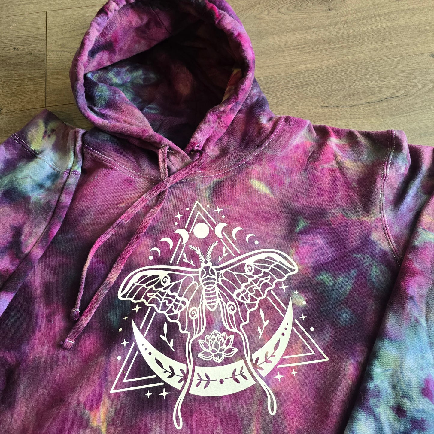 Glow in the Dark Woodland Purple Moth Ice Dye Adult