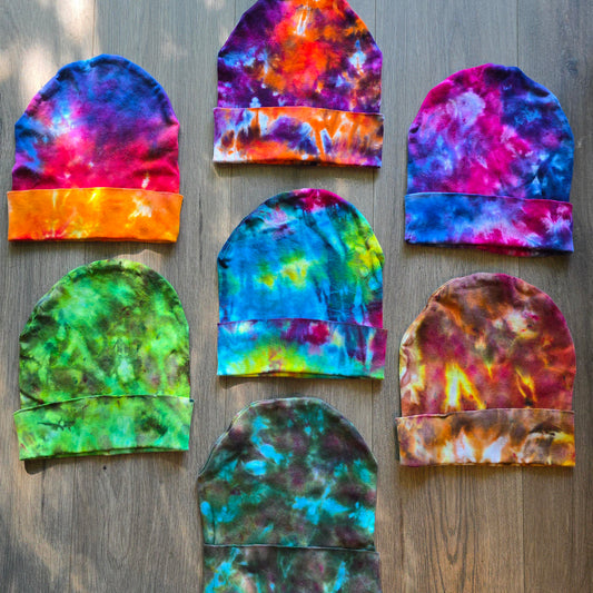 Tie Dye Ice Dyed Beanie Hats - Adult Unisex