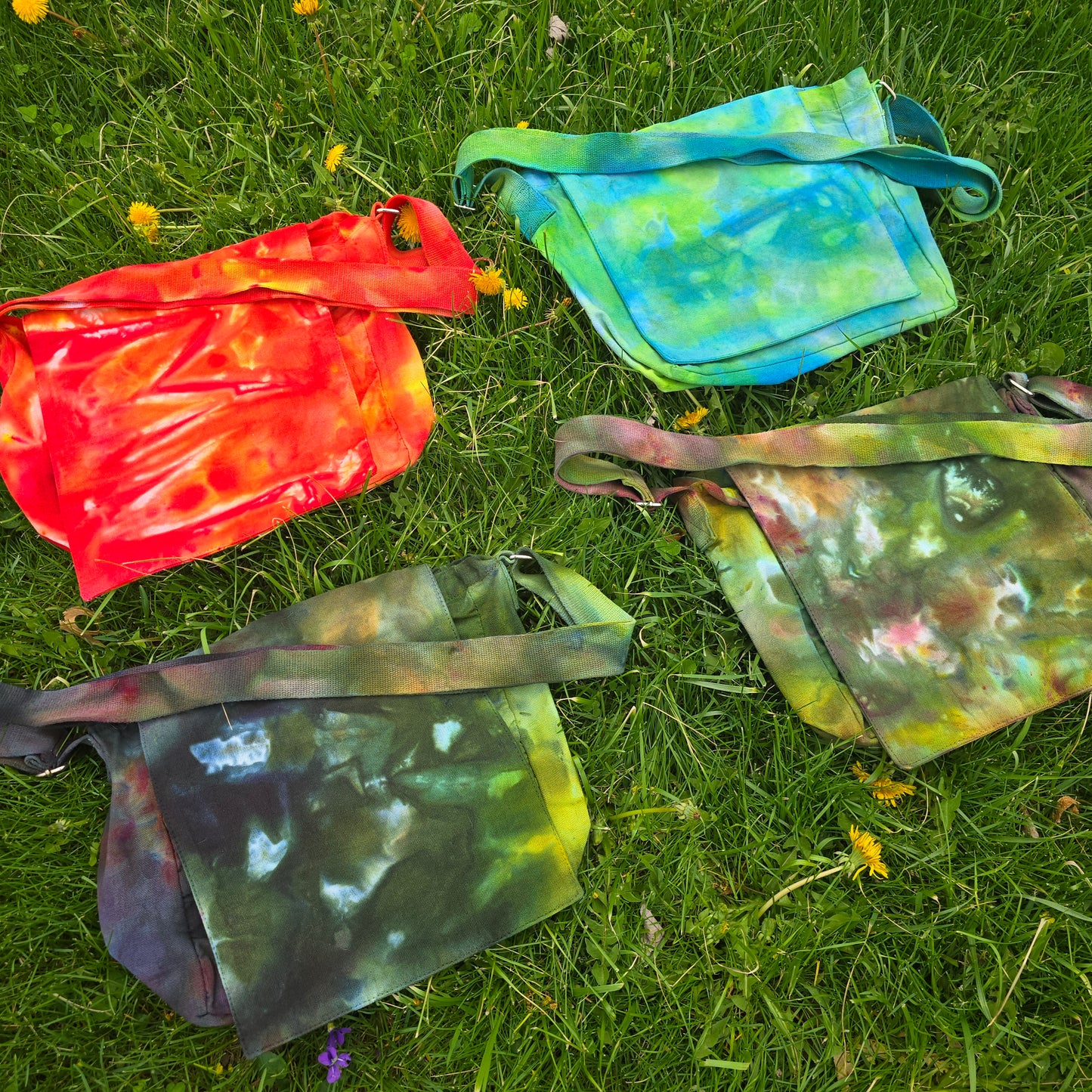 Messenger Bag Purses Ice Dyed - Multiple Color Choices