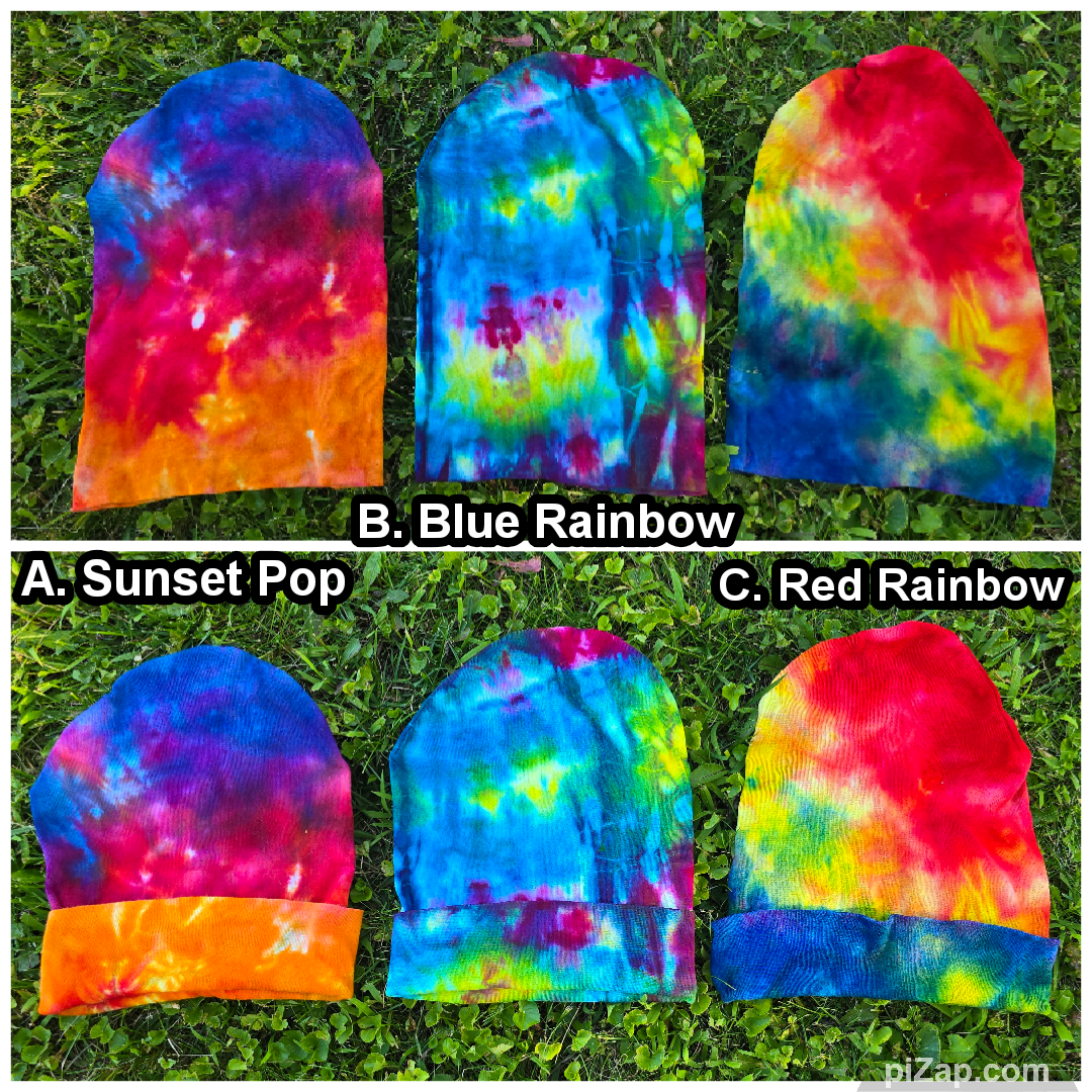 Tie Dye Ice Dyed Beanie Hats - Adult Unisex
