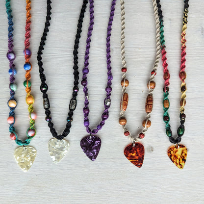 Guitar Pick Hemp Necklaces