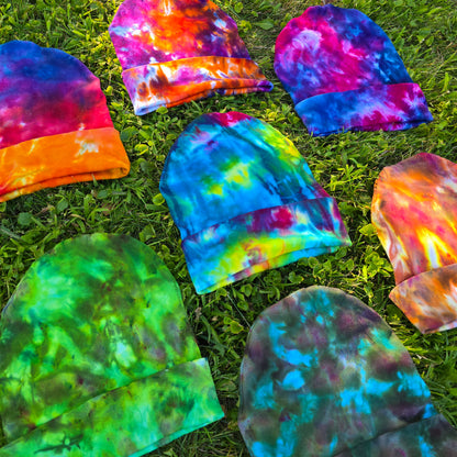 Tie Dye Ice Dyed Beanie Hats - Adult Unisex